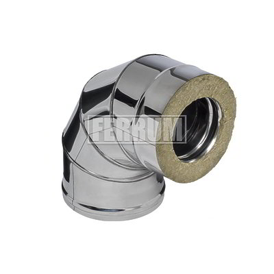 Сэндвич-колено 90 FERRUM (430/0,8мм + нерж.) Ф150х210